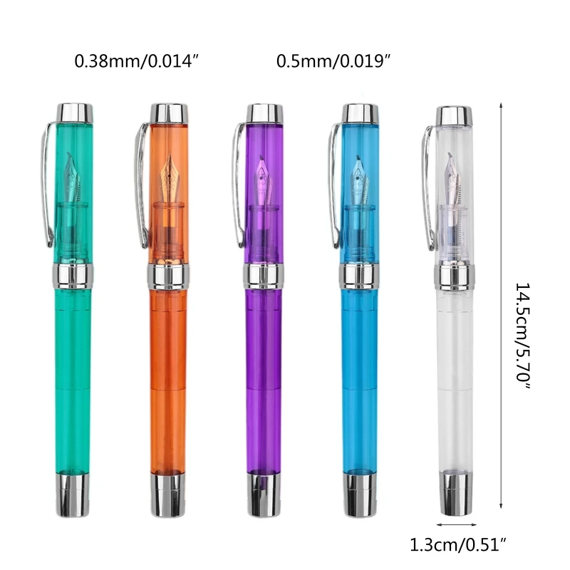 0.38mm/0.5mm Transparent Clean Fountain Pen Art Creation Painting Font Design Scrapbook DIY Student School Stationery Supplies
