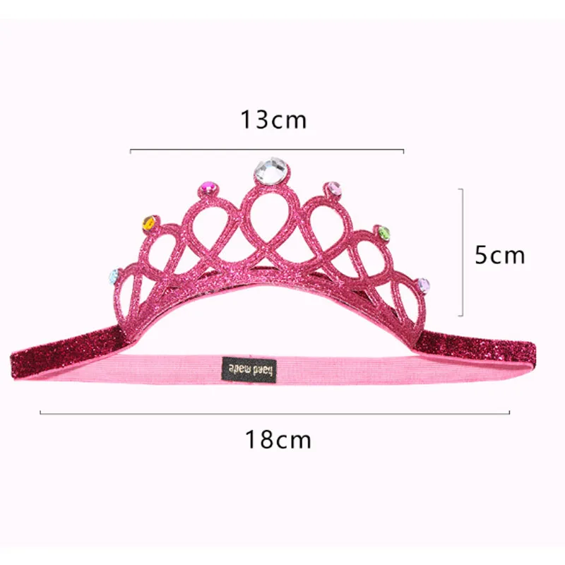 Baby Glitter Rhinestone Children's Hairband Sweet Princess Crown Hat Girl One 1st Happy Birthday Party Decor Head Band Hat Favor