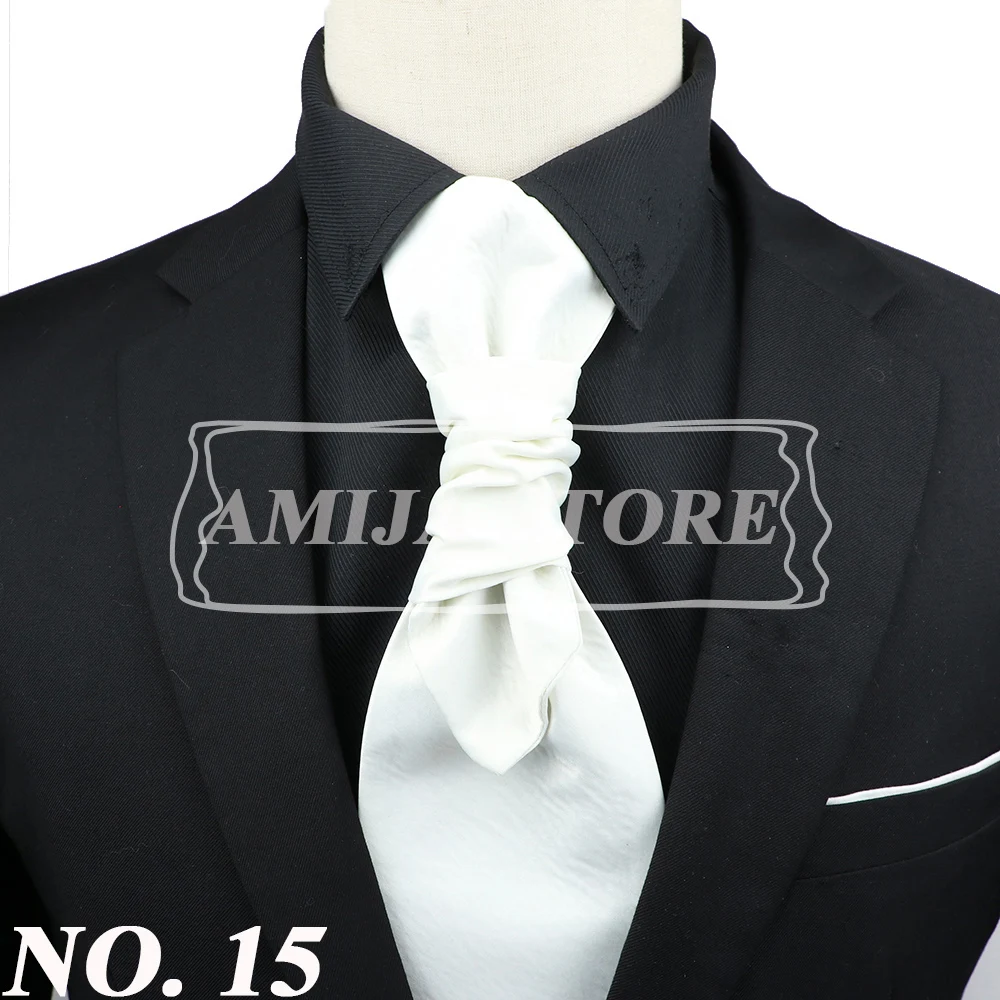 Luxury Men Paisley Ascot Tie Tuxedo Man Wedding Business Party Cravat Tie 10CM Vintage Pattern Necktie Gentleman Accessories
