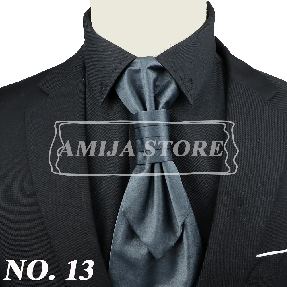 Luxury Men Paisley Ascot Tie Tuxedo Man Wedding Business Party Cravat Tie 10CM Vintage Pattern Necktie Gentleman Accessories