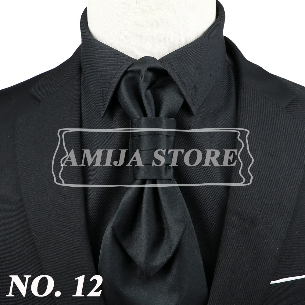 Luxury Men Paisley Ascot Tie Tuxedo Man Wedding Business Party Cravat Tie 10CM Vintage Pattern Necktie Gentleman Accessories