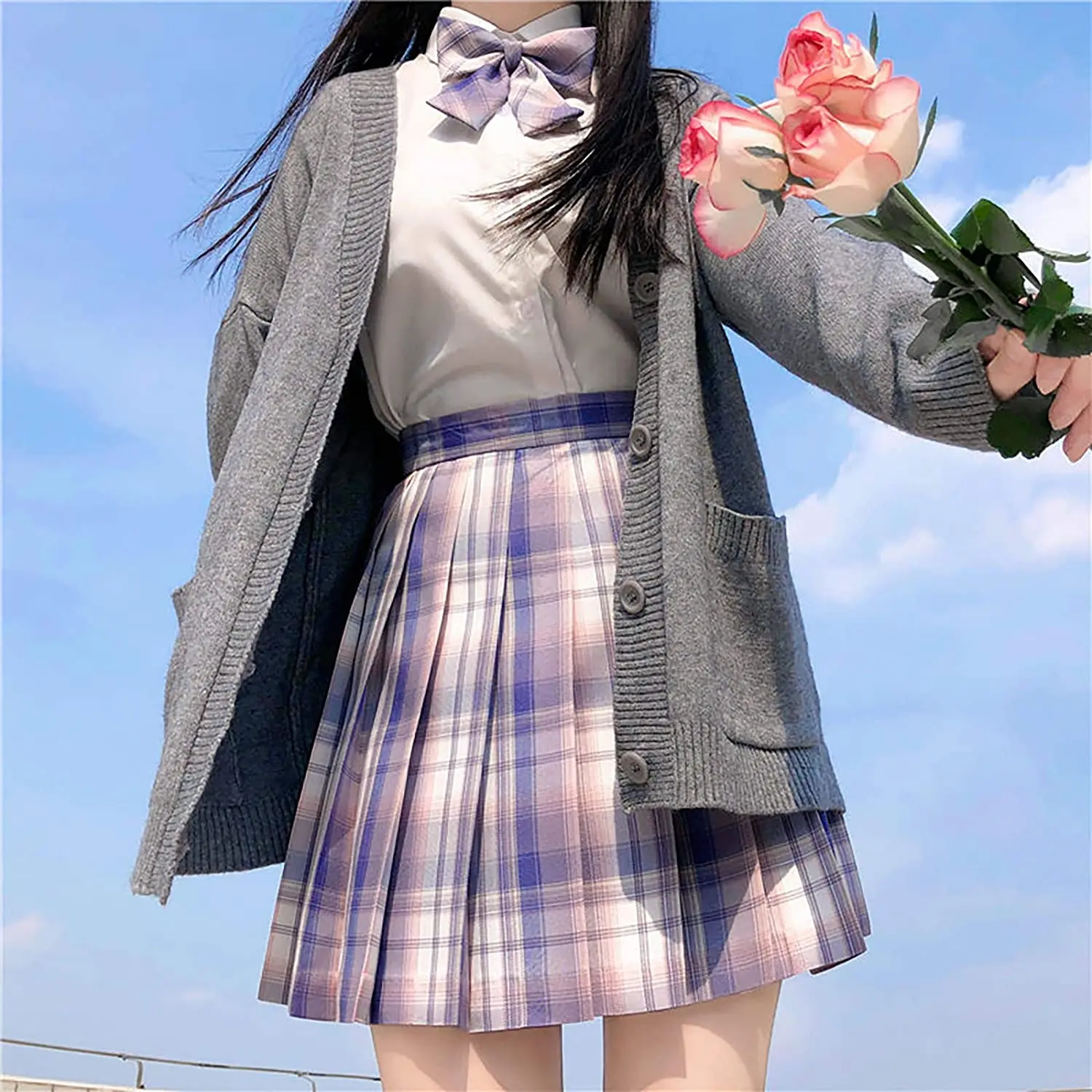 VEEKTIE Bow tie Ribbons Fashion Japanese JK/DK Style Striped School Uniform Bow Tie for Girls Korean Cosplay Women Butterfly