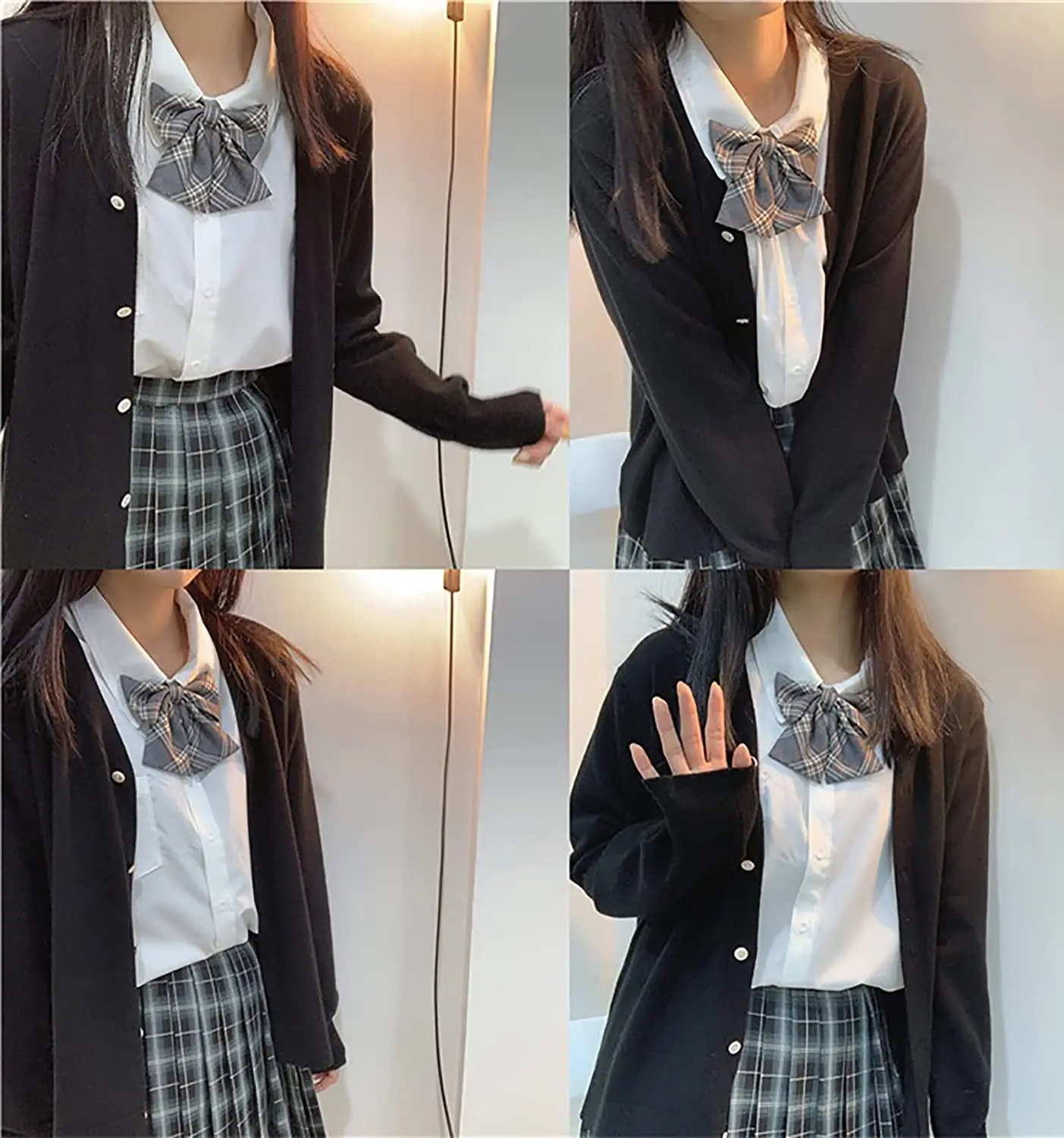 VEEKTIE Bow tie Ribbons Fashion Japanese JK/DK Style Striped School Uniform Bow Tie for Girls Korean Cosplay Women Butterfly