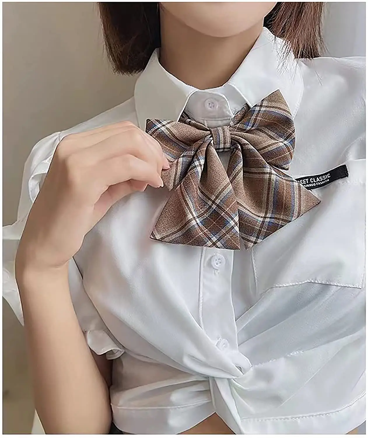 VEEKTIE Bow tie Ribbons Fashion Japanese JK/DK Style Striped School Uniform Bow Tie for Girls Korean Cosplay Women Butterfly