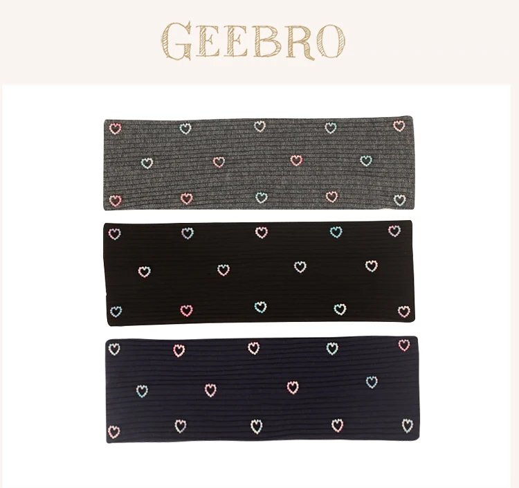 Geebro Women Ribbed Elastic Pearl Heart Headband Soft Bow Star Stripe Hair Band Yoga Running Slouchy Girls Hair Accessories