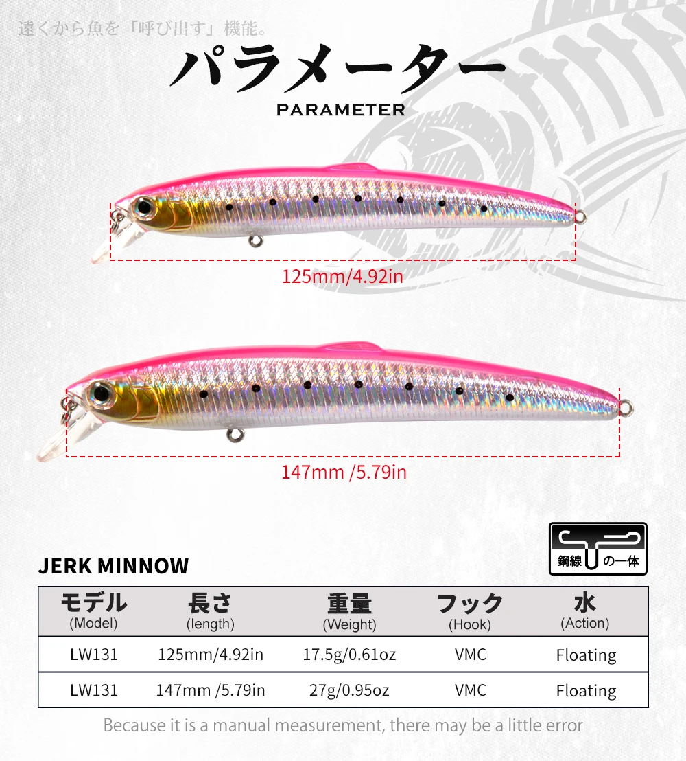 Hunthouse Saruna Minnow 90&125&147mm Floating Lure Wobbler Bait Jerkabit Lure For Fishing Seabass Minnow Bait