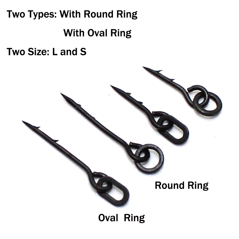 20PCS Metal Bait Spike Carp Fishing Accessories Bait Sting Boilies Pin with Ring Corn Ronnie Hair Rig Carp Feeder Tackle