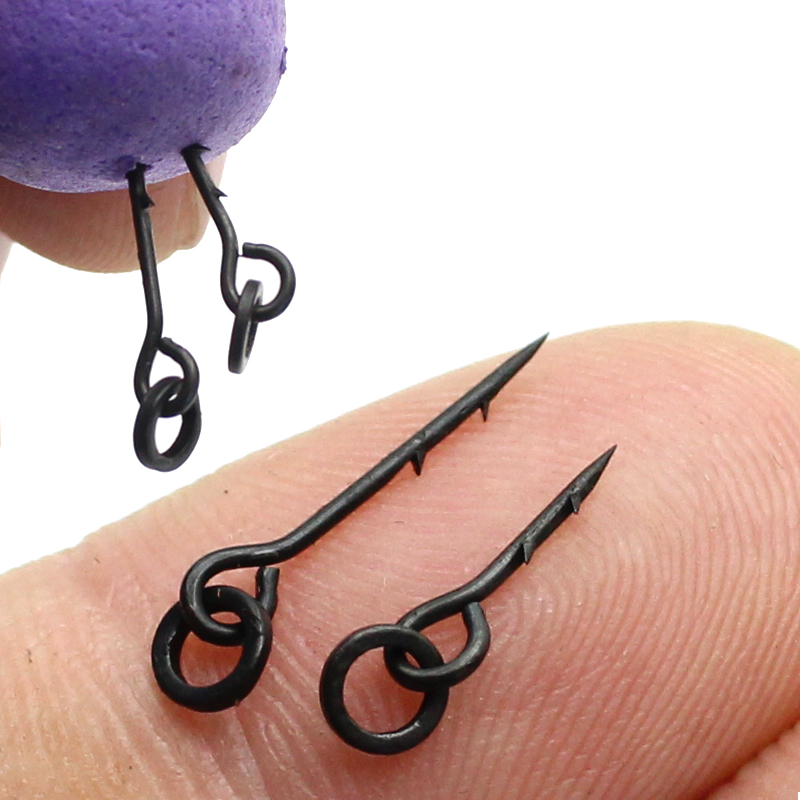 20PCS Metal Bait Spike Carp Fishing Accessories Bait Sting Boilies Pin with Ring Corn Ronnie Hair Rig Carp Feeder Tackle