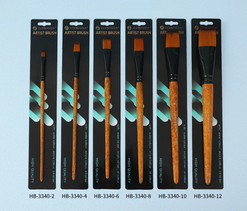 Wood Grain Professional Nylon Paint Brush Oil Watercolor Paint Brushes For Gouache Acrylic Oil Paintbrush Art Painting Supplies
