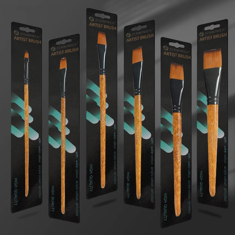 Wood Grain Professional Nylon Paint Brush Oil Watercolor Paint Brushes For Gouache Acrylic Oil Paintbrush Art Painting Supplies