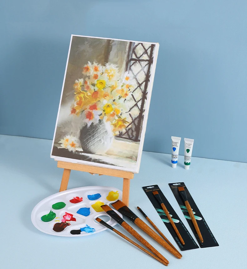 Wood Grain Professional Nylon Paint Brush Oil Watercolor Paint Brushes For Gouache Acrylic Oil Paintbrush Art Painting Supplies