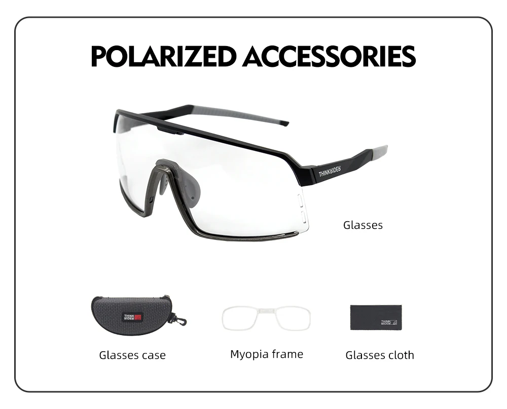 ThinkRider Bike Photochromic Cycling Glasses Bicycle Glasses Sports Men's Sunglasses MTB Road Cycling Eyewear Protection Goggles