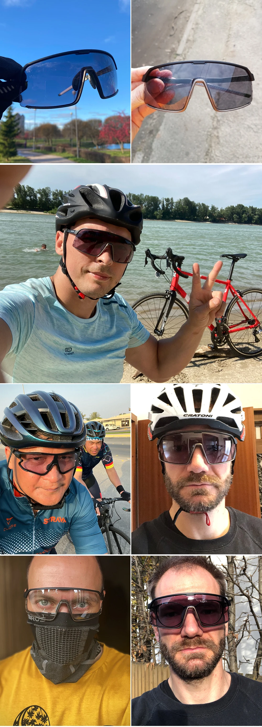 ThinkRider Bike Photochromic Cycling Glasses Bicycle Glasses Sports Men's Sunglasses MTB Road Cycling Eyewear Protection Goggles