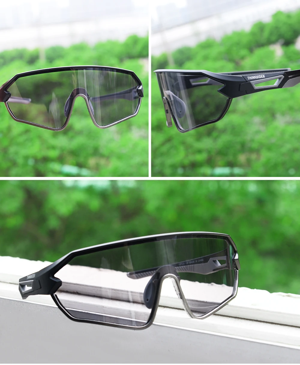 ThinkRider Bike Photochromic Cycling Glasses Bicycle Glasses Sports Men's Sunglasses MTB Road Cycling Eyewear Protection Goggles