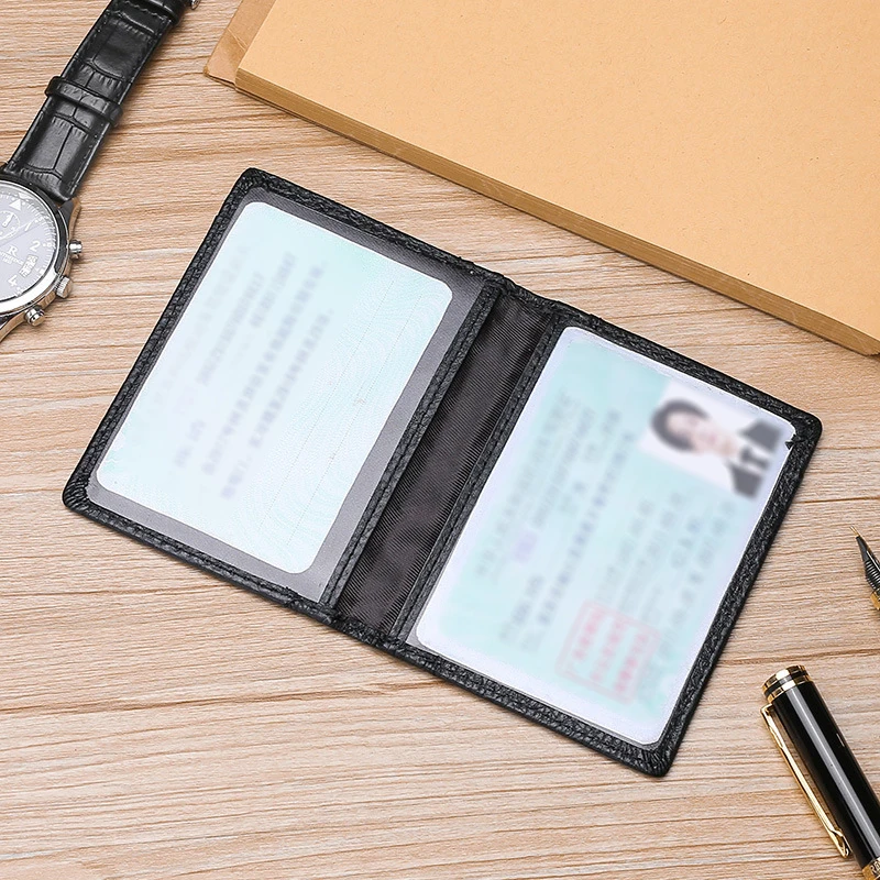 YUECIMIE Men Minimalist Slim Card Holder Genuine Leather Card Wallet Slim Line Thin Mini Small Rfid Passport Id Card Holder Male