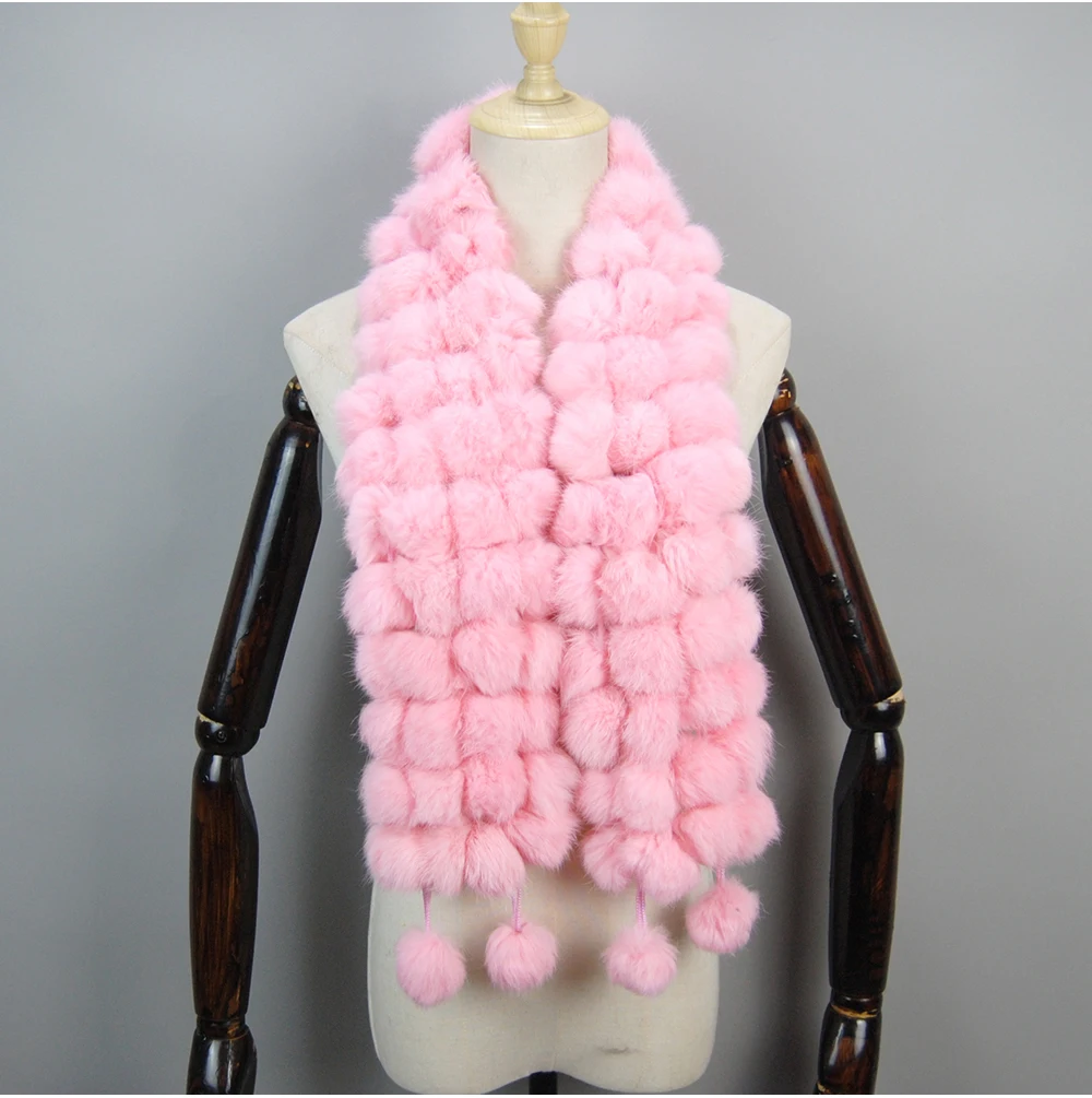 2025 Women Winter Warm Real Rabbit Fur Scarf Hot Sale Natural Rabbit Fur Muffler Lady 100% Genuine Fur Scarves Wholesale Retail