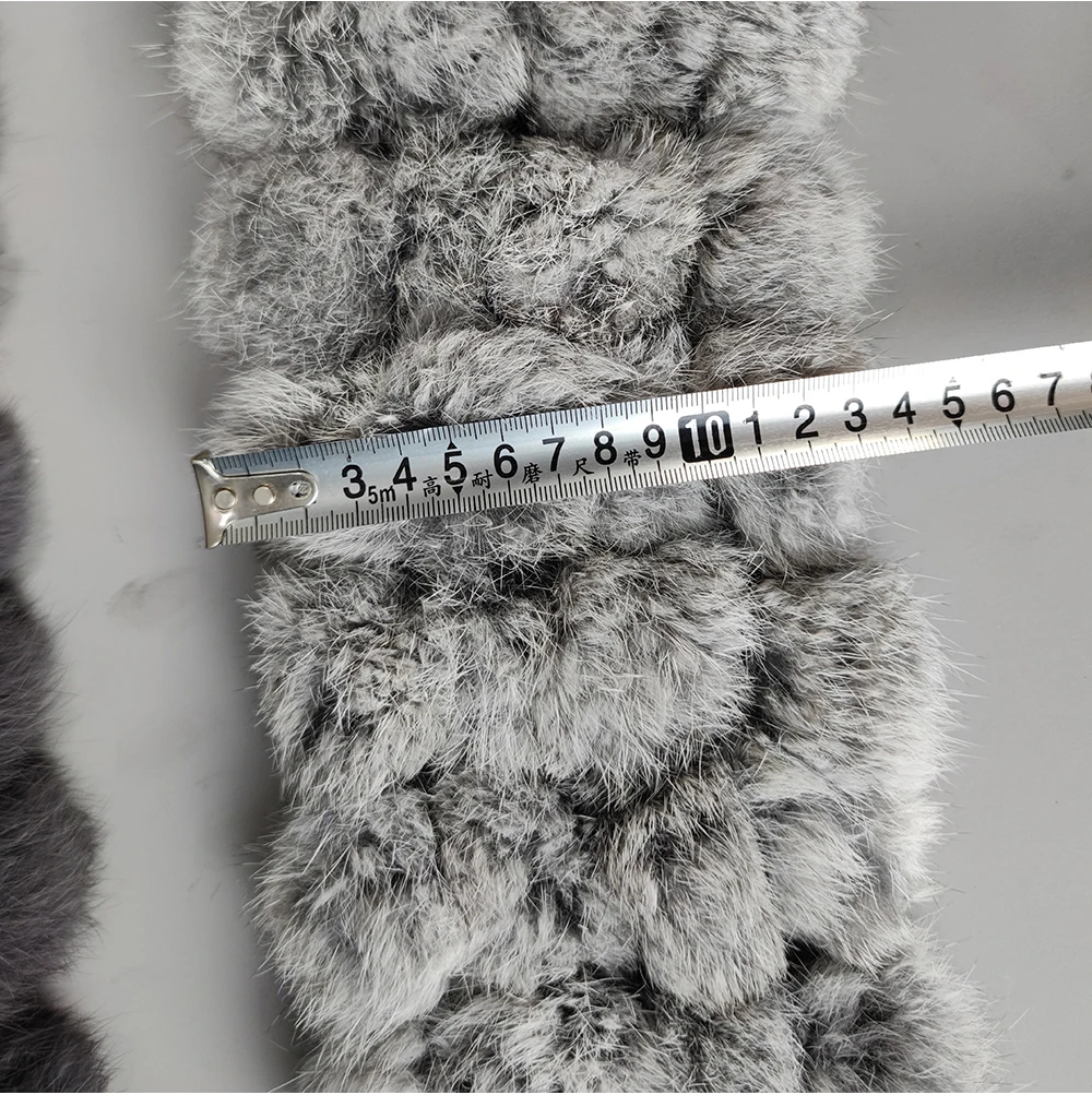 2025 Women Winter Warm Real Rabbit Fur Scarf Hot Sale Natural Rabbit Fur Muffler Lady 100% Genuine Fur Scarves Wholesale Retail