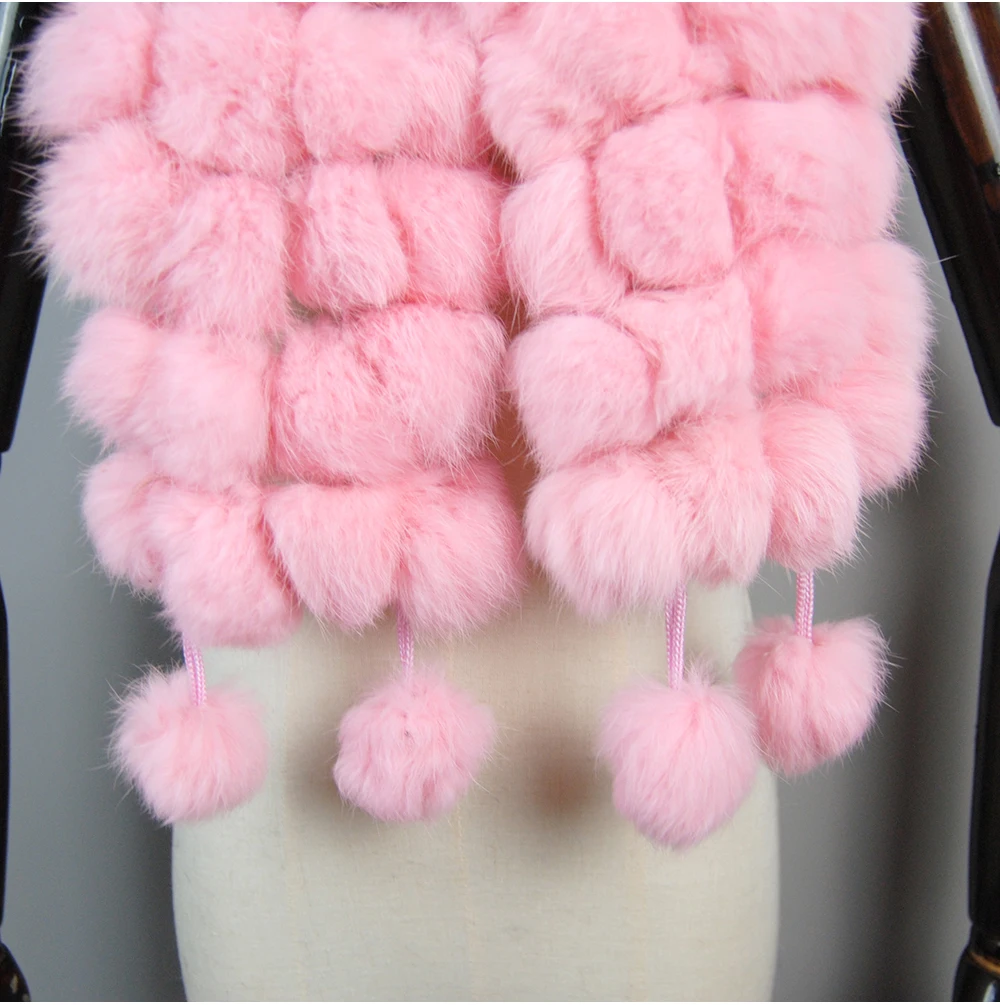 2025 Women Winter Warm Real Rabbit Fur Scarf Hot Sale Natural Rabbit Fur Muffler Lady 100% Genuine Fur Scarves Wholesale Retail