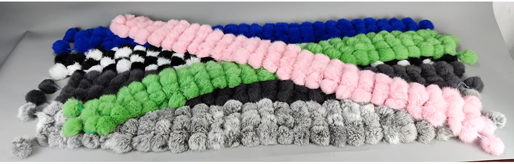 2025 Women Winter Warm Real Rabbit Fur Scarf Hot Sale Natural Rabbit Fur Muffler Lady 100% Genuine Fur Scarves Wholesale Retail