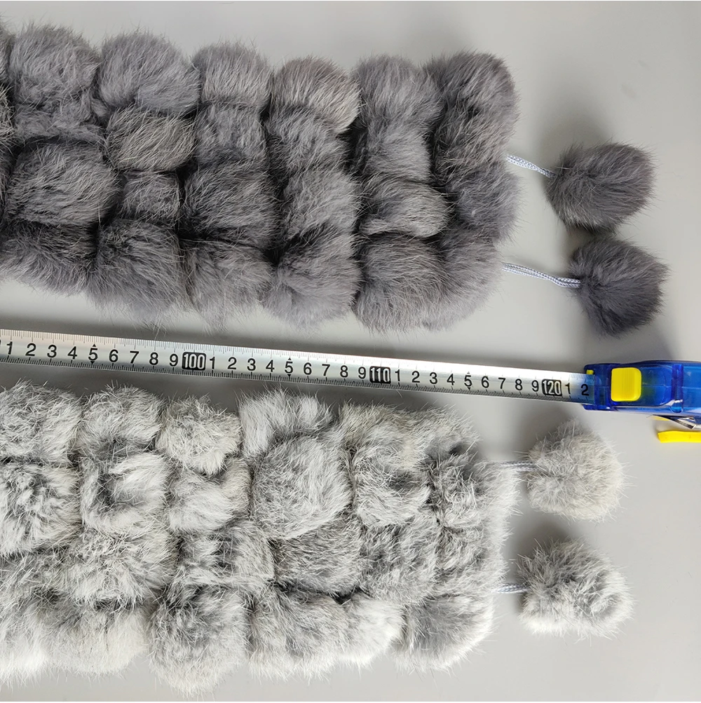 2025 Women Winter Warm Real Rabbit Fur Scarf Hot Sale Natural Rabbit Fur Muffler Lady 100% Genuine Fur Scarves Wholesale Retail