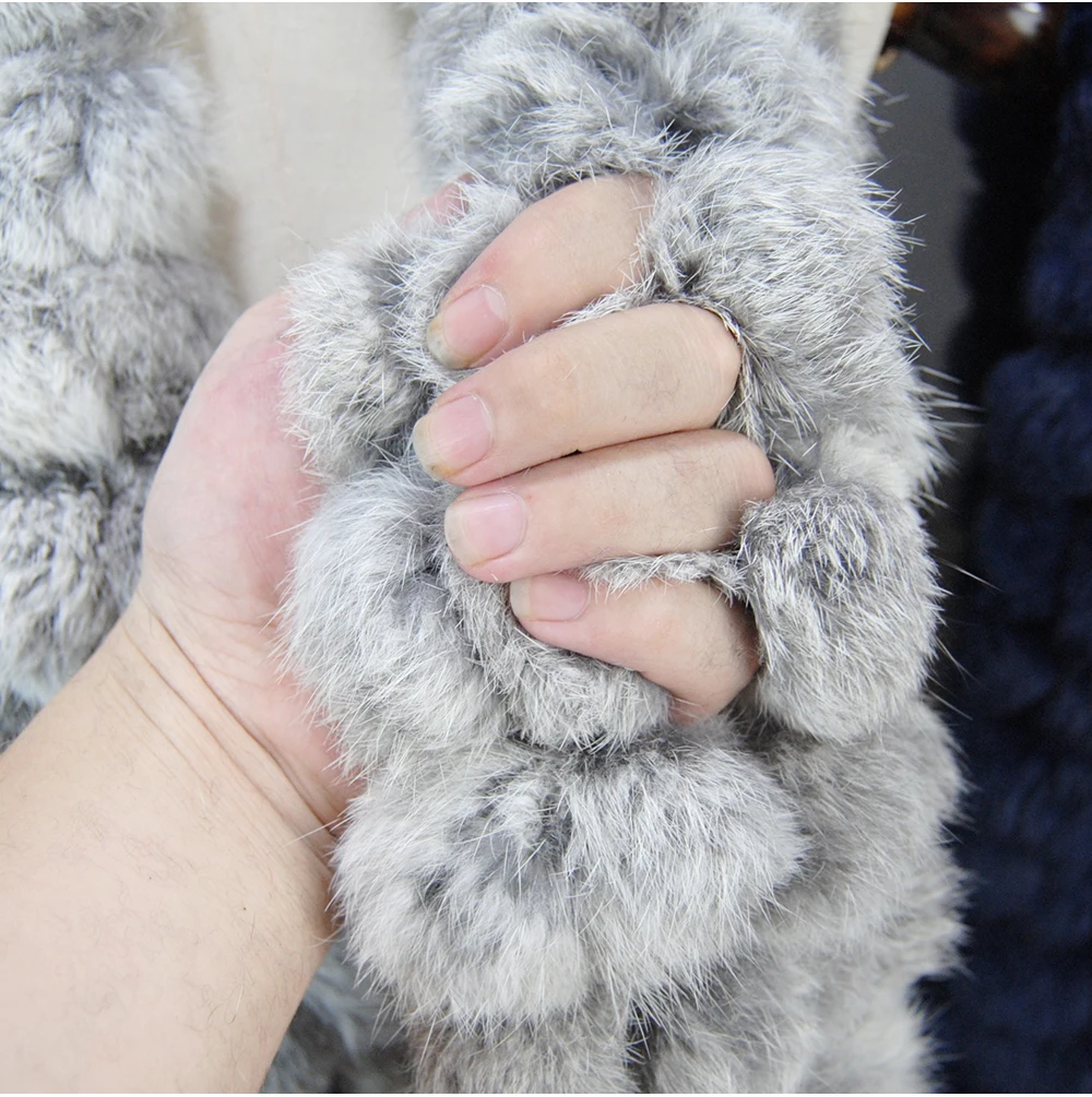 2025 Women Winter Warm Real Rabbit Fur Scarf Hot Sale Natural Rabbit Fur Muffler Lady 100% Genuine Fur Scarves Wholesale Retail