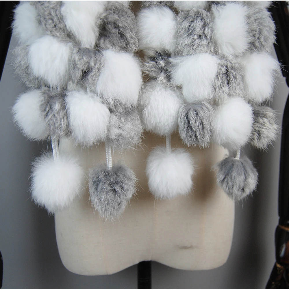 2025 Women Winter Warm Real Rabbit Fur Scarf Hot Sale Natural Rabbit Fur Muffler Lady 100% Genuine Fur Scarves Wholesale Retail