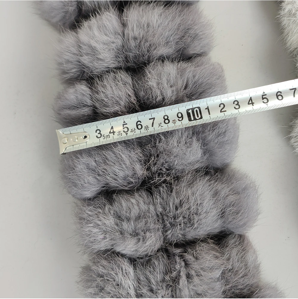 2025 Women Winter Warm Real Rabbit Fur Scarf Hot Sale Natural Rabbit Fur Muffler Lady 100% Genuine Fur Scarves Wholesale Retail
