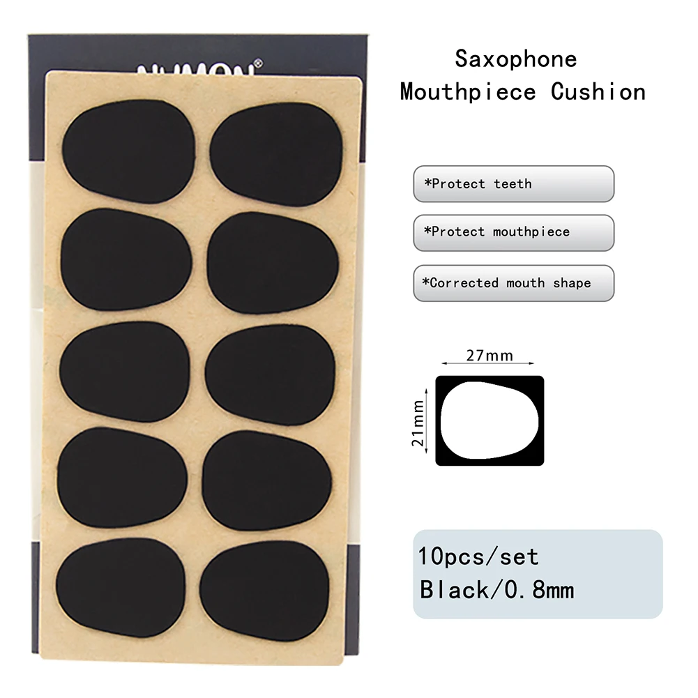 10pcs Sax Mouthpiece Patches Pads Cushions For Treble / Alto / Tenor Sax & Clarinet 0.5mm / 0.8 Mm Saxophone Silicone Cushions