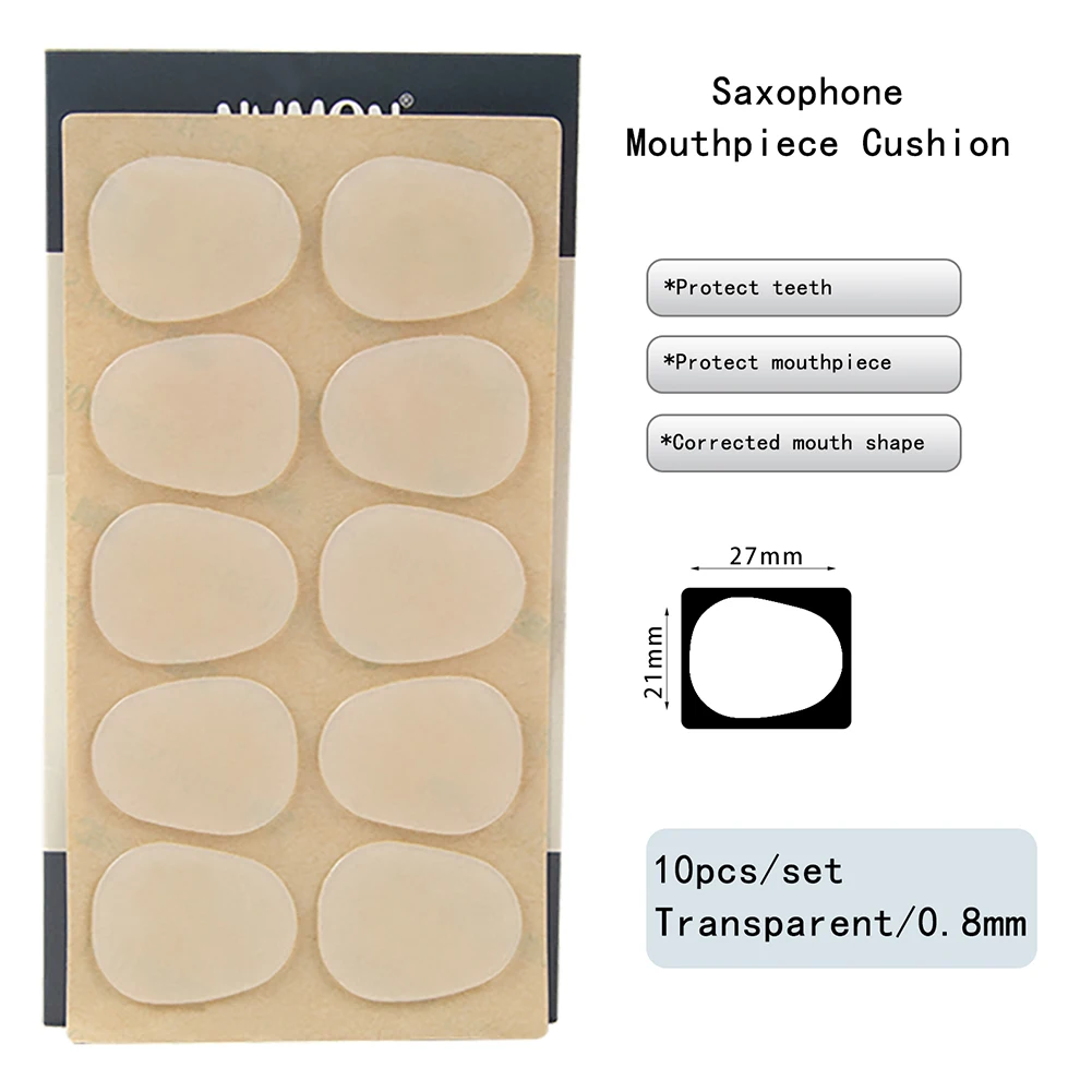 10pcs Sax Mouthpiece Patches Pads Cushions For Treble / Alto / Tenor Sax & Clarinet 0.5mm / 0.8 Mm Saxophone Silicone Cushions