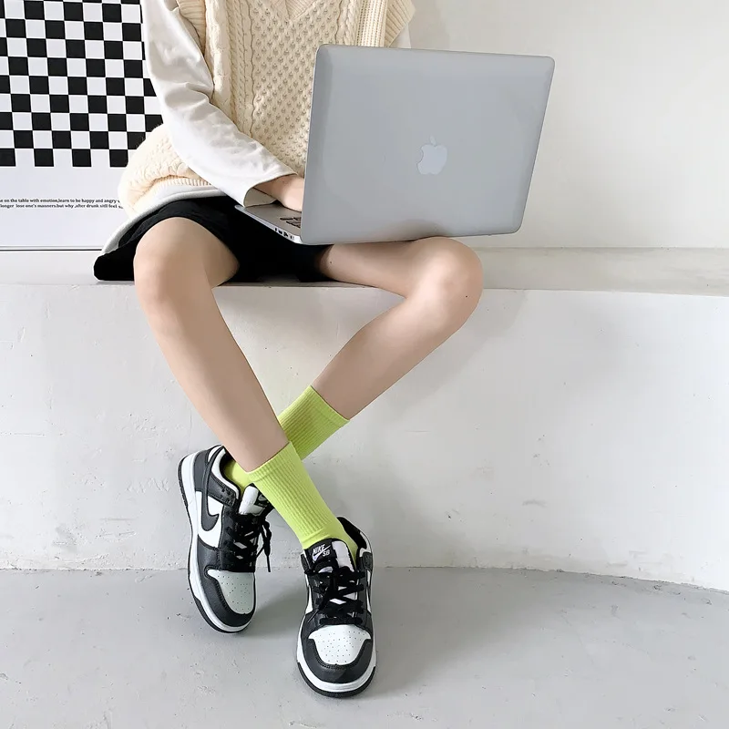 Color five-finger cotton sweat-absorbing breathable sports socks Japanese candy color split-toe women's socks