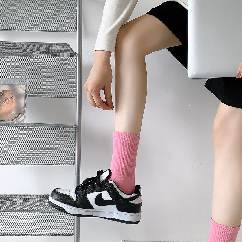 Color five-finger cotton sweat-absorbing breathable sports socks Japanese candy color split-toe women's socks
