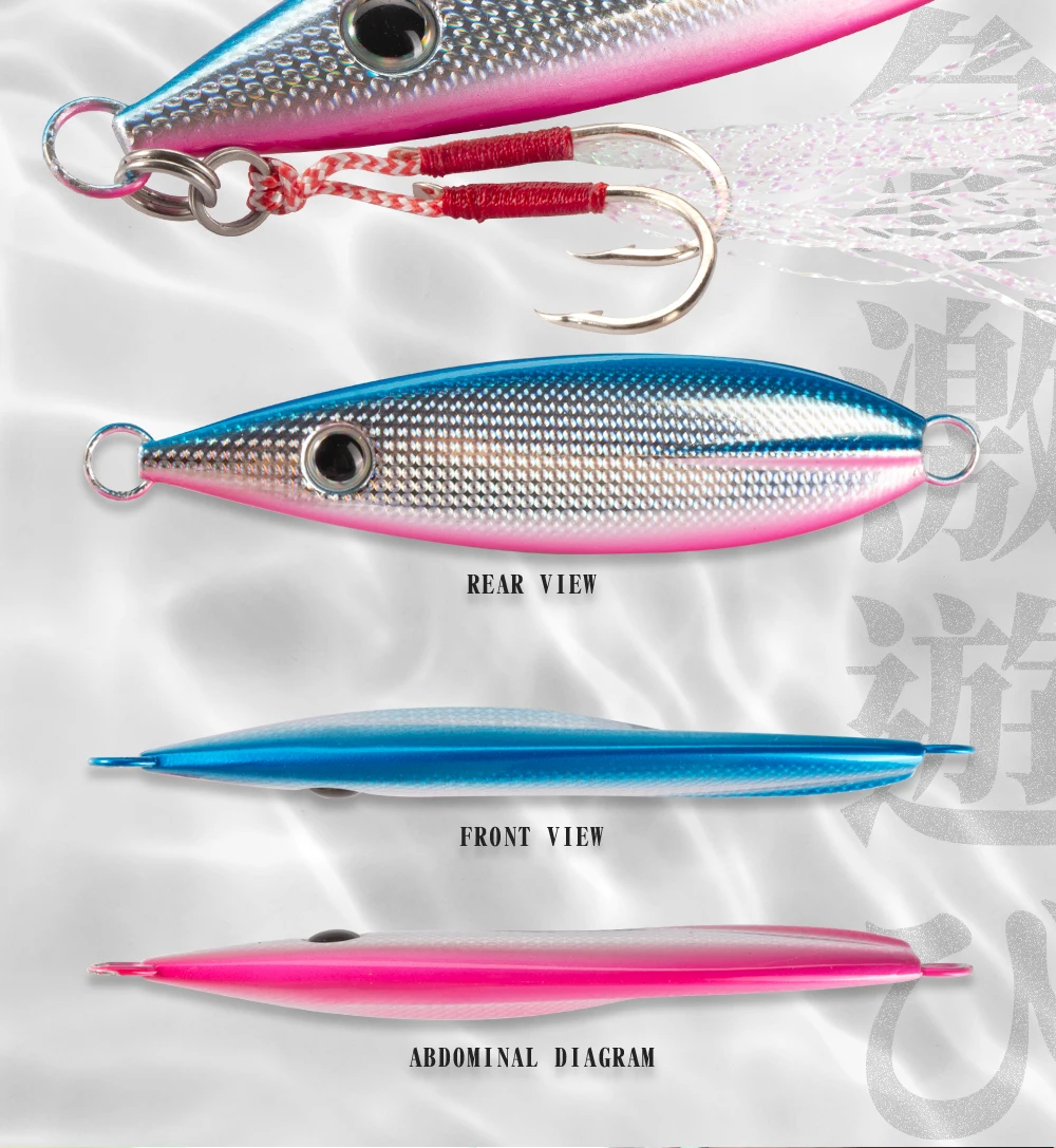 Hunthouse Trolling Jigging Fishing Lure Hard Bait 90mm/60g 105mm/100g Sinking Zinc Alloy Slow Jig Saltwater For Tuna Bass Tackle