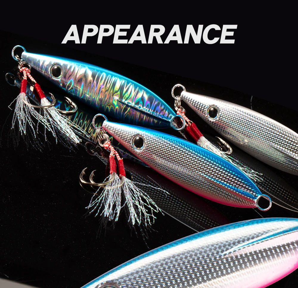 Hunthouse Trolling Jigging Fishing Lure Hard Bait 90mm/60g 105mm/100g Sinking Zinc Alloy Slow Jig Saltwater For Tuna Bass Tackle