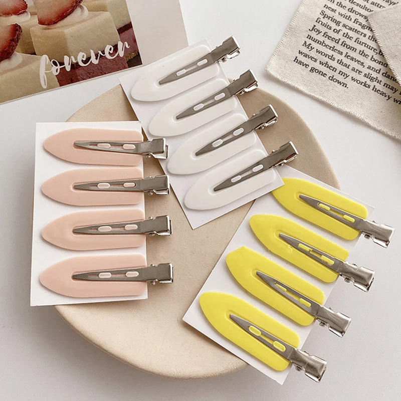 2-4Pcs/lot Pink Blue Color No Bend Seamless Hair Clips Side Fix Fringe Barrette Makeup Washing Face Hair Accessories For Women