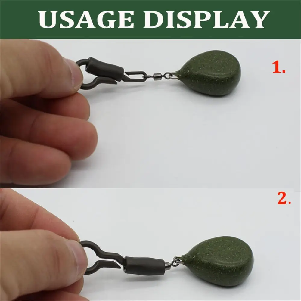 20Pcs Catfish Accessories Tackle Back Lead Clips With Silicone Sleeves Locking Tube Fishing Convert Rig Connector Angling Supply