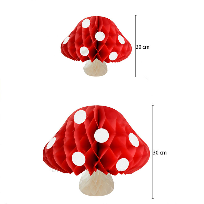 Mushroom Honeycomb Ball Woodland Animal Party Decoration Paper Flower Ball Kids Adults Happy Jungle Safari Birthday Party Decor
