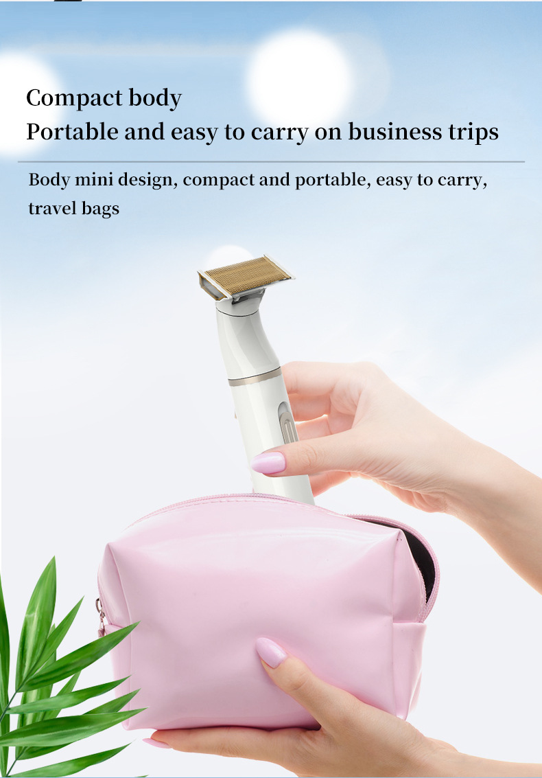 5 In 1 Electric Shaver for Women Painless Eyebrow Razor Bikini Trimmer Cordless Womens Body Shaver Facial Hair Remover Depilador