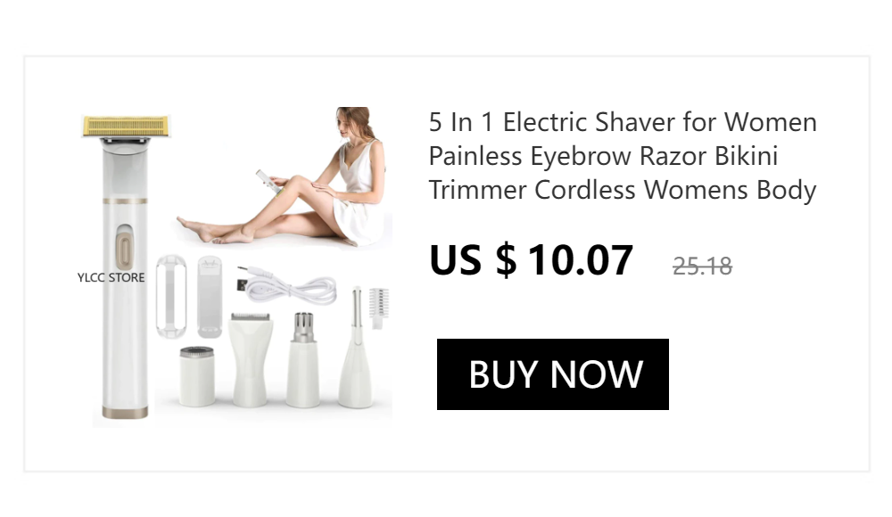 5 In 1 Electric Shaver for Women Painless Eyebrow Razor Bikini Trimmer Cordless Womens Body Shaver Facial Hair Remover Depilador