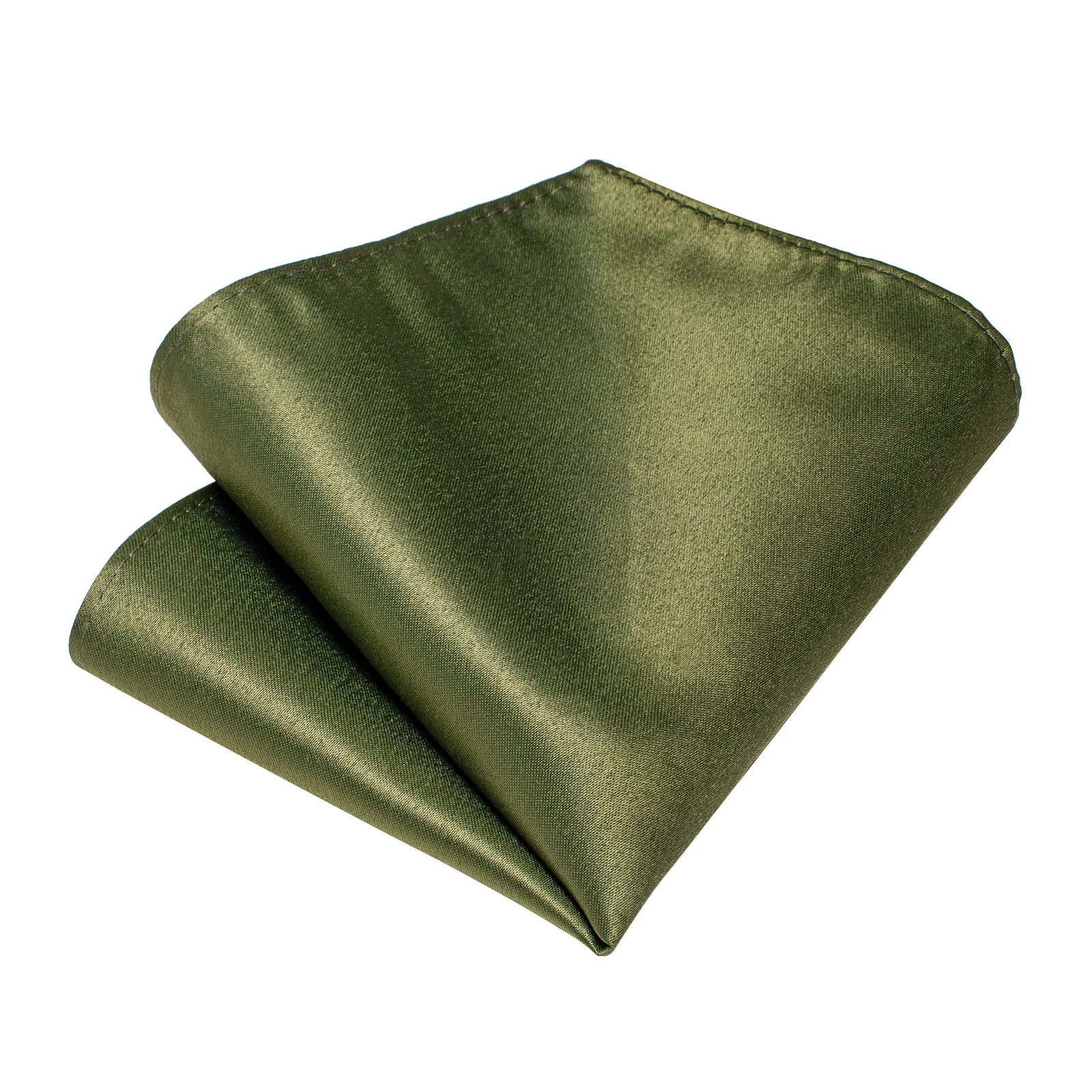 New Olive Green Solid Ties for Men Pocket Square Cufflinks Gift Wedding Party Accessories 8cm Necktie Set Wholesale