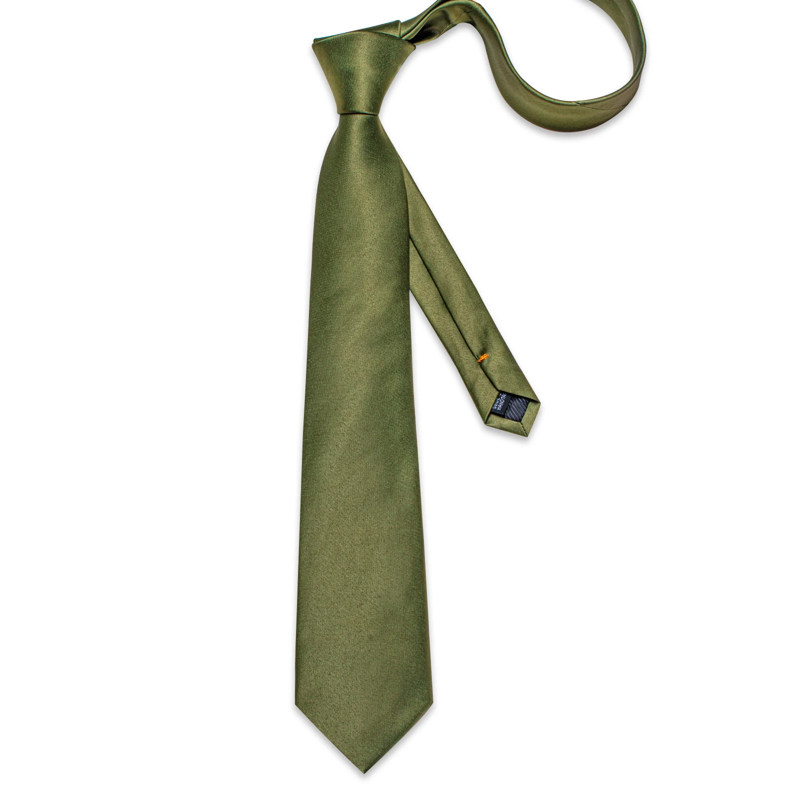 New Olive Green Solid Ties for Men Pocket Square Cufflinks Gift Wedding Party Accessories 8cm Necktie Set Wholesale