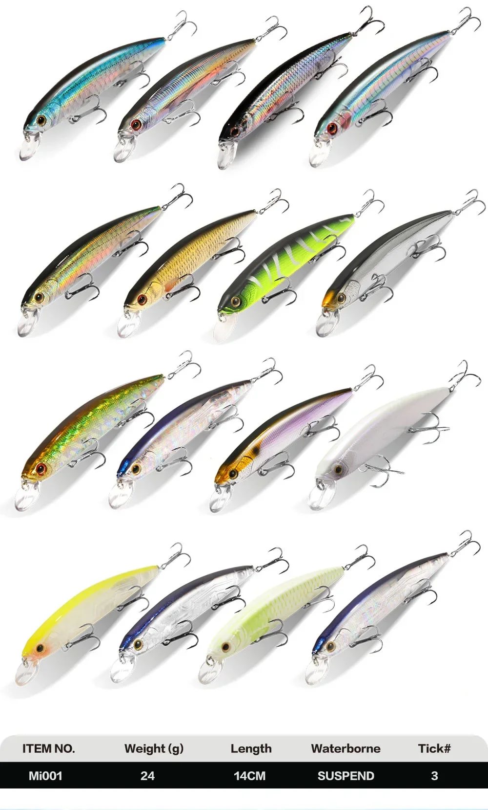GOBAIT Floating Minnow 14cm 24g Top Water Fishing Lure Weight System HardBait Suspending Wobbler 3 Treble Hooks Jerk Bait 0-1.5m