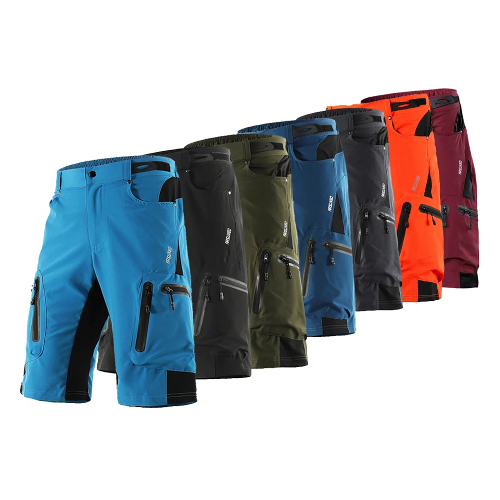 ARSUXEO Men's Cycling Shorts Bicycle Loose Fit MTB Downhill pants Outdoor Sport Clothing Reflective Training Seven Pants