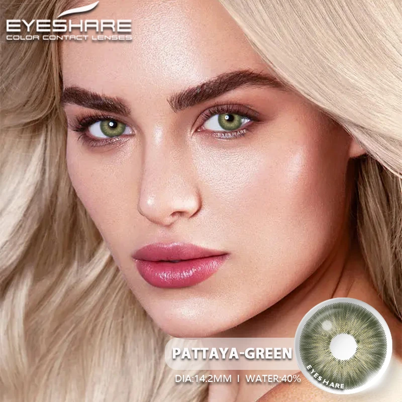 EYESHARE Color Contact Lenses for Eyes 2pcs PATTAYA Blue Green Colored Lenses Beautiful Pupil Yearly Makeup Cosmetic ContactLens