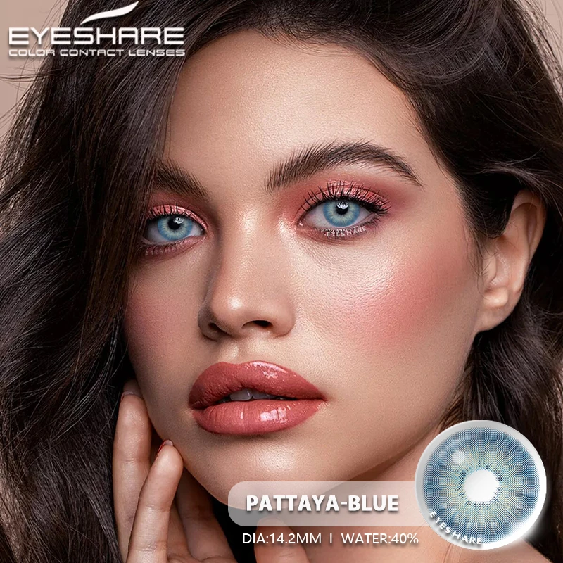 EYESHARE Color Contact Lenses for Eyes 2pcs PATTAYA Blue Green Colored Lenses Beautiful Pupil Yearly Makeup Cosmetic ContactLens