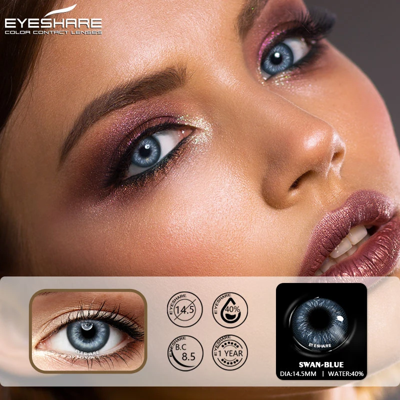 EYESHARE Color Contact Lenses for Eyes 2pcs PATTAYA Blue Green Colored Lenses Beautiful Pupil Yearly Makeup Cosmetic ContactLens