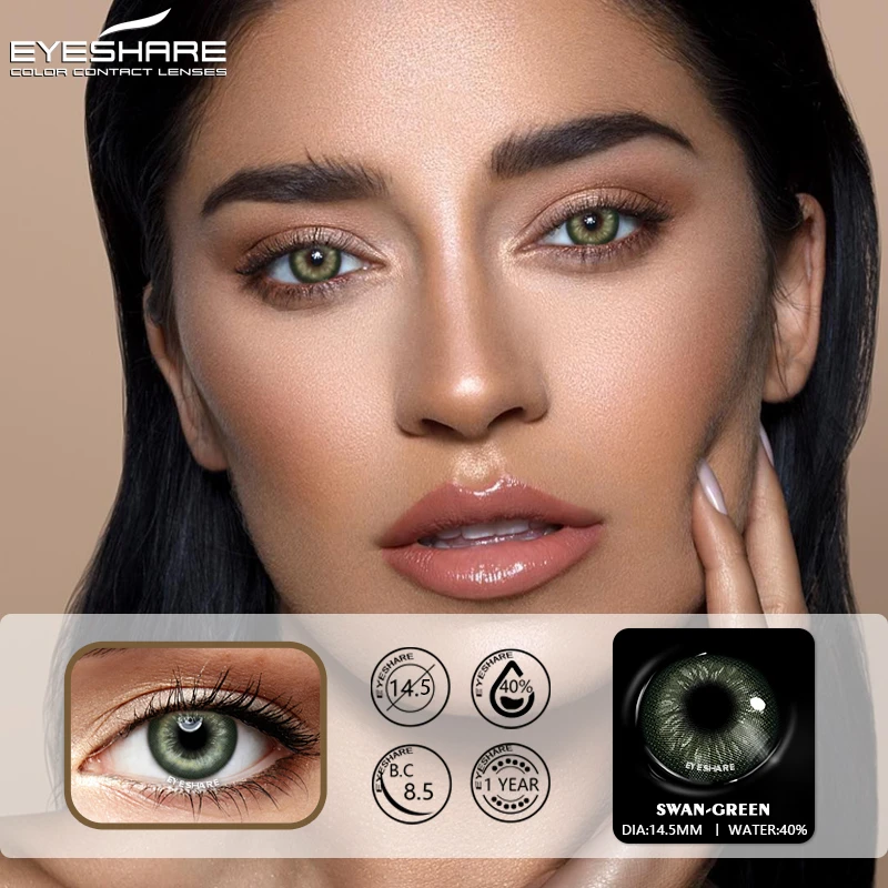 EYESHARE Color Contact Lenses for Eyes 2pcs PATTAYA Blue Green Colored Lenses Beautiful Pupil Yearly Makeup Cosmetic ContactLens