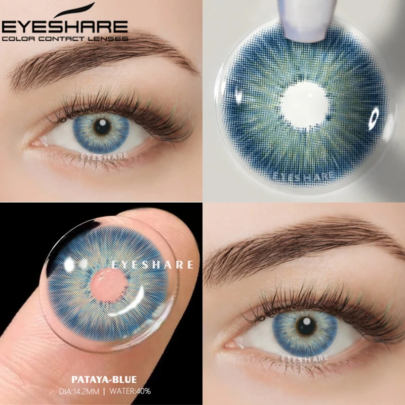 EYESHARE Color Contact Lenses for Eyes 2pcs PATTAYA Blue Green Colored Lenses Beautiful Pupil Yearly Makeup Cosmetic ContactLens