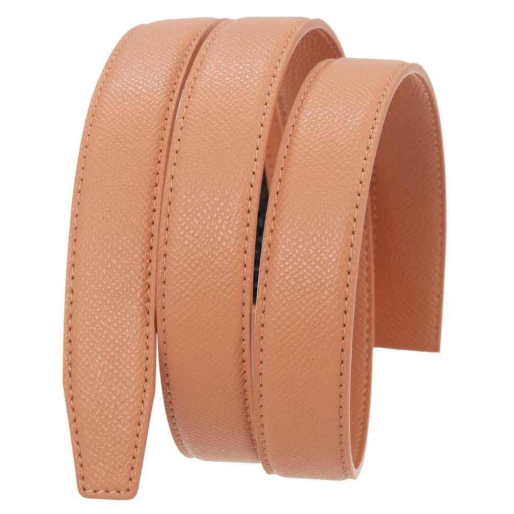 2.4cm Belts Ladies Luxury Brand Fashion Design Simple Versatile Jeans Accessories Women Automatic Buckle Thin Waistband