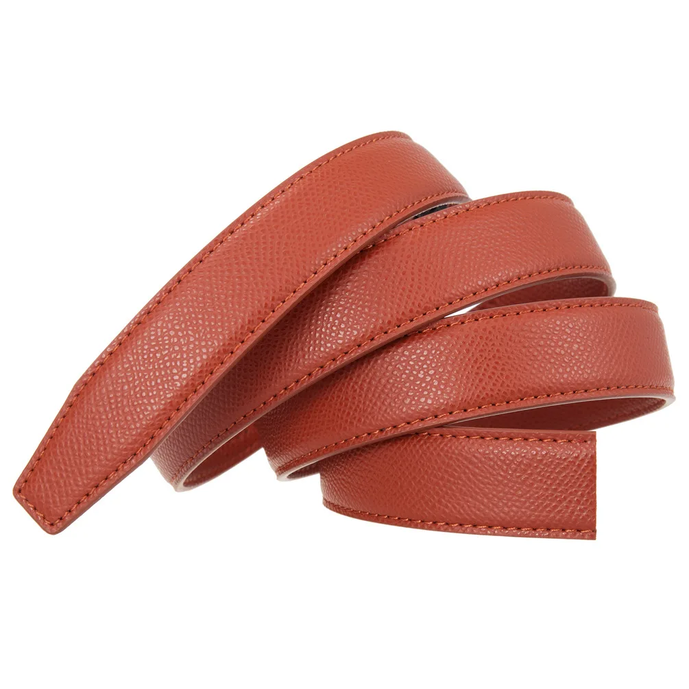 2.4cm Belts Ladies Luxury Brand Fashion Design Simple Versatile Jeans Accessories Women Automatic Buckle Thin Waistband