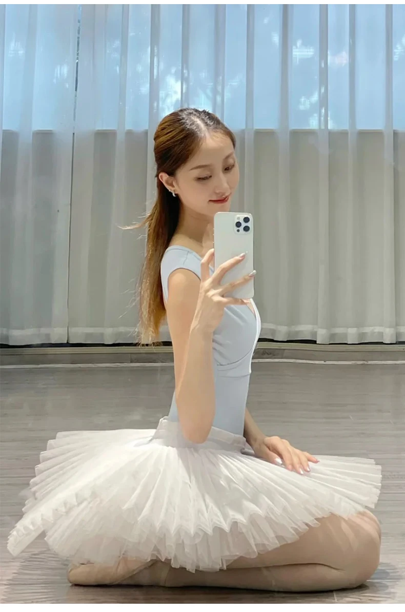 Tights Ballet Dance Suit Women's Round Neck Hanging Neck Slope Stitching Design With Gym Clothes Nylon Jumpsuit Love Back
